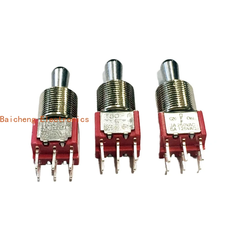 10 Uds. Interruptor de palanca de 12mm con 3 niveles y 6 patas, brazo oscilante, perilla de palanca, tipo pin