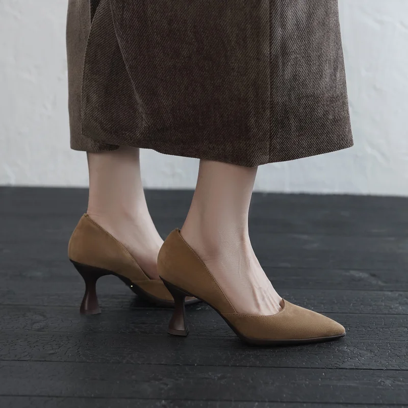 

Women's Genuine Leather Pumps Black Heels Comfortable and Elegant Designer Ladies Slip-on Woman Luxury 2026 Thick Heel Shoes