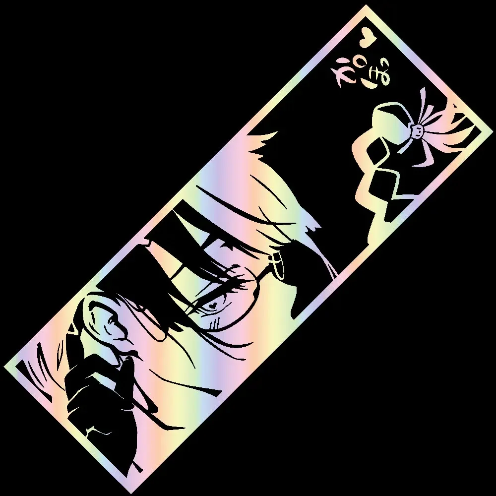 Tsubasa Hanekawa Monogatari Series Car Stickers, Laser Vinyl Decals for Window Windshield Bumper Auto Decor Accessories