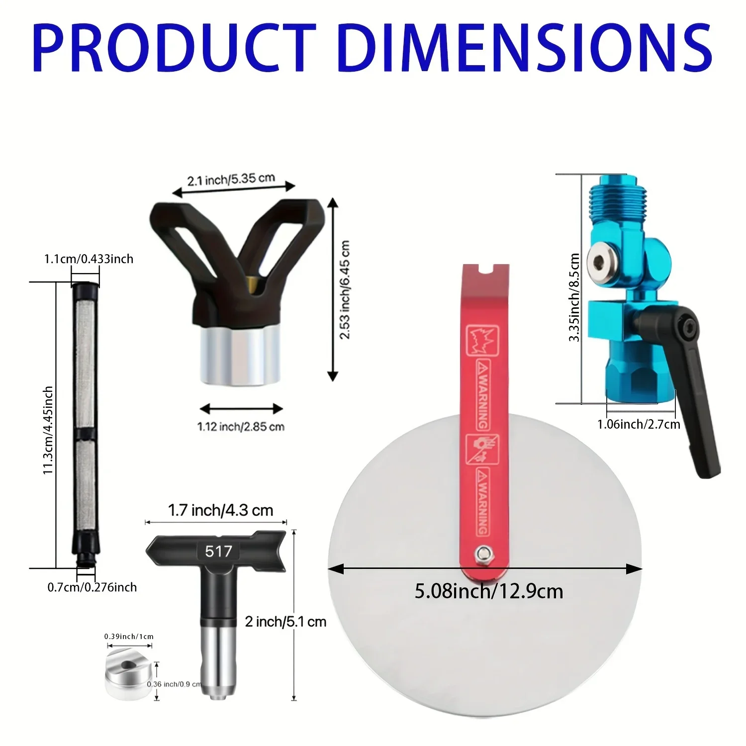 Reversible Airless Spray Nozzle Tips Set, Spray Guide Tool, Filters & Guards, Fit Most Airless Sprayers, for Wall/Fence Painting - view 5