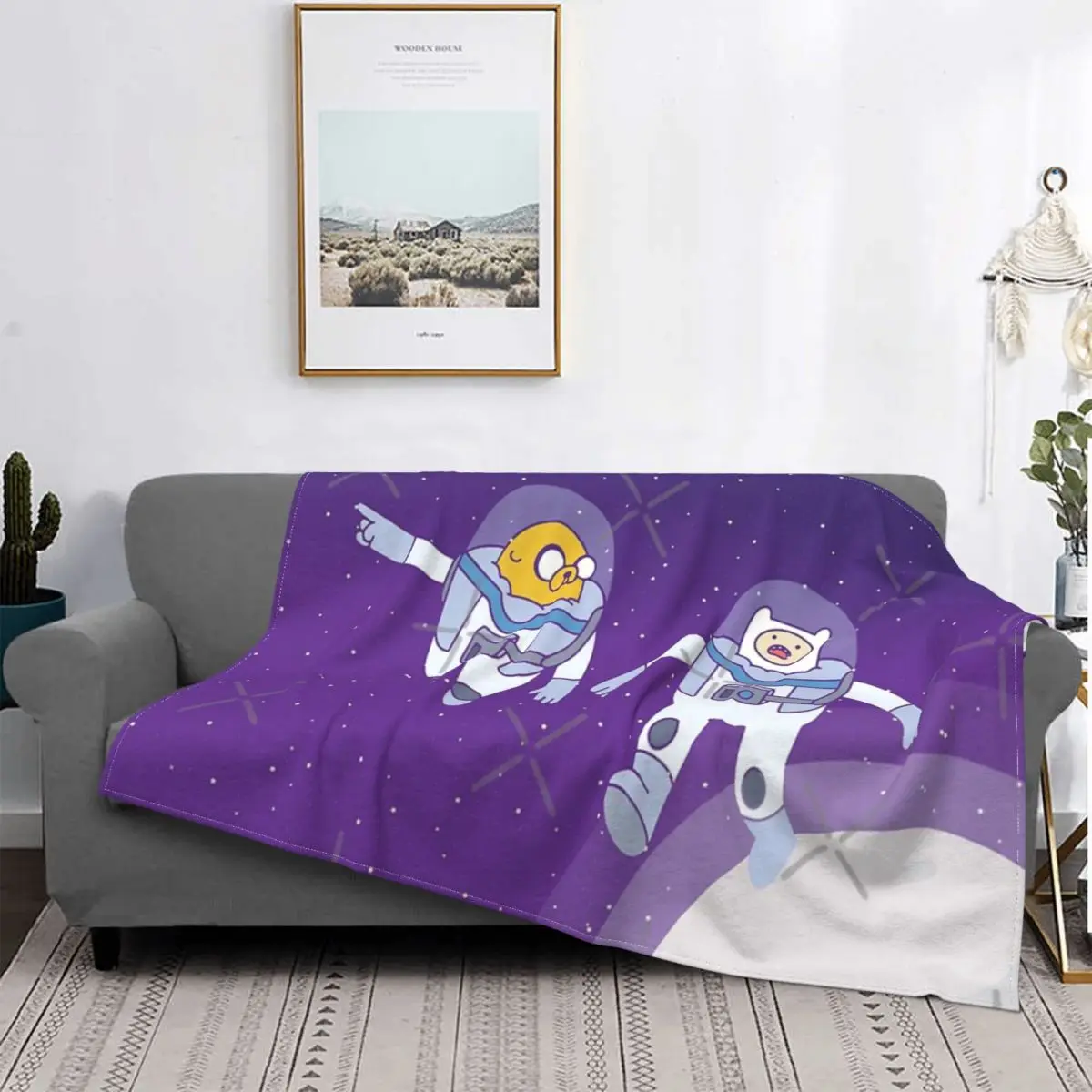 Manta Space Adventure Time para bebé, a cuadros para cama colcha, edredones de muselina a cuadros