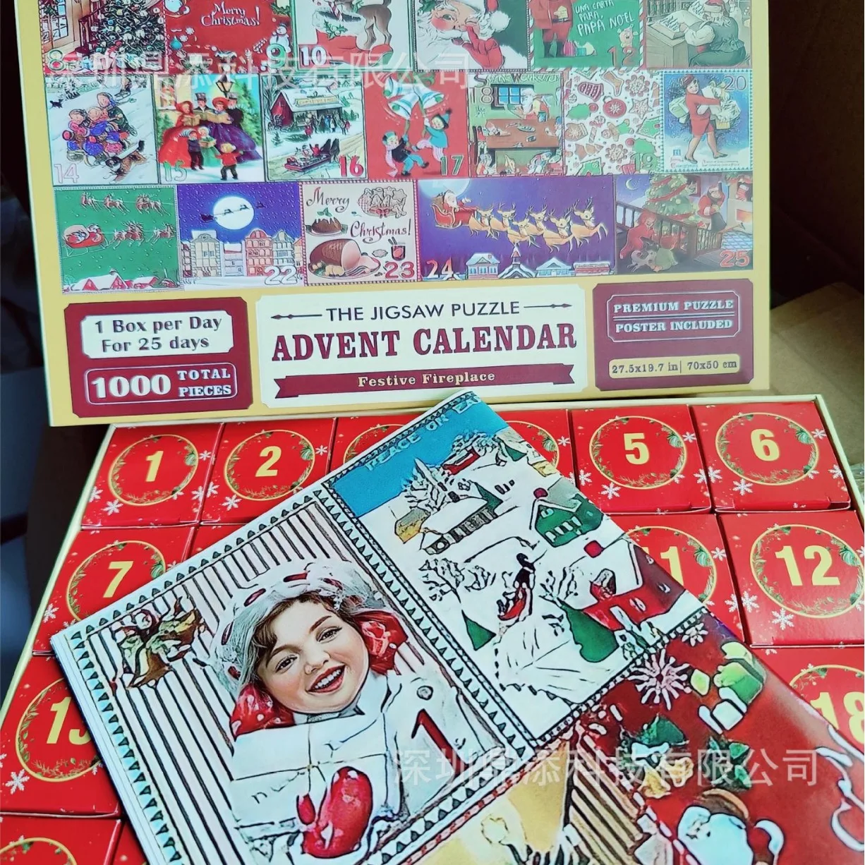 2024 Christmas Puzzle Advent Calendar 1008PCS Puzzles Countdown Calendar Jigsaw Puzzles 24 Days Surprise Christmas Gift Calendar