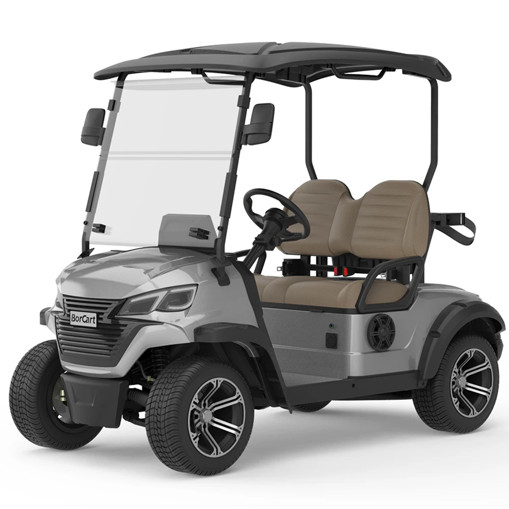 Novo design confortável 2 lugares pequeno carrinho de golfe utilitário off road club carro carrinho de golfe elétrico resistente