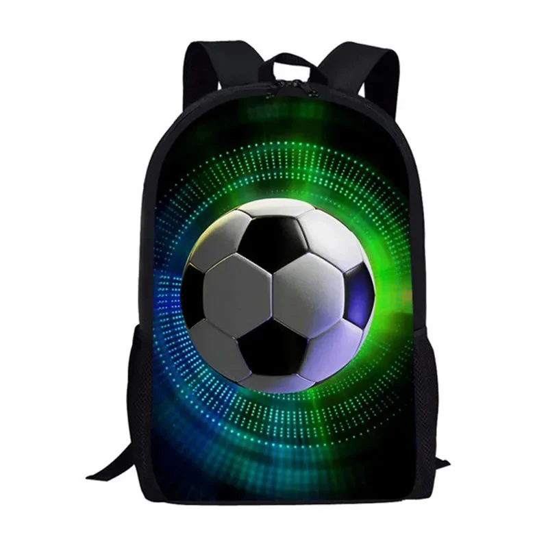 Cartoon Football 3D Printed School Bags Kids Book Bag Men 16 Inch Backpack for Teen Boys Girls Kindergarten Backpack Children