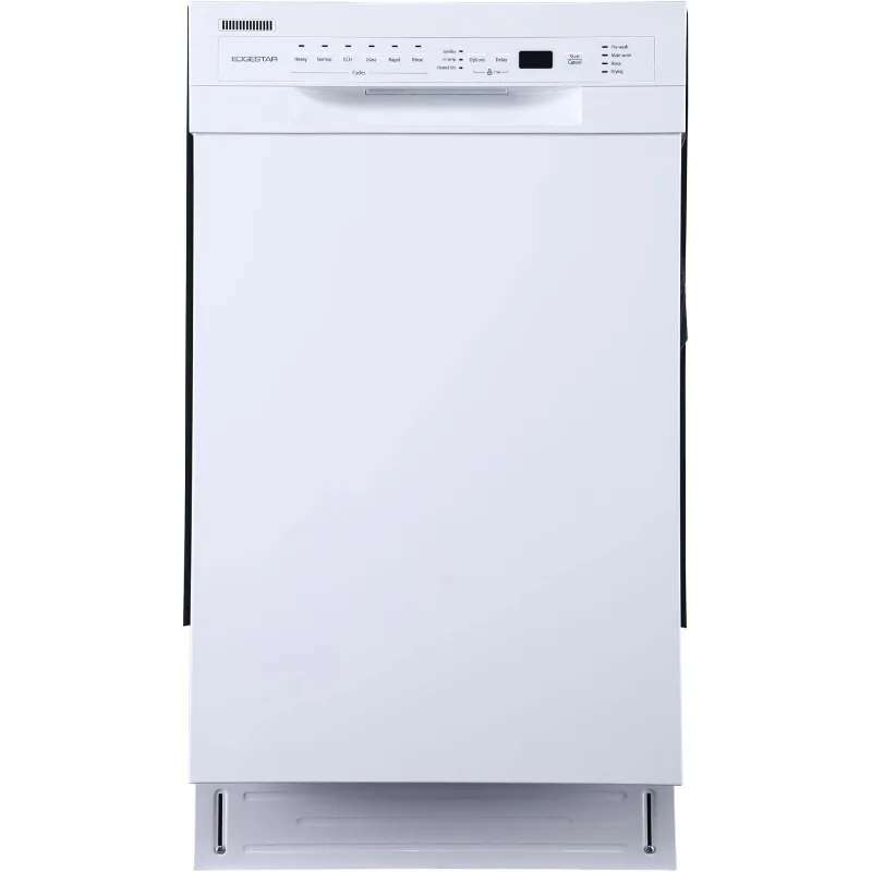 

18 Inch Wide 8 Place Setting Energy Star Certified Built-In Front Control Dishwasher - White