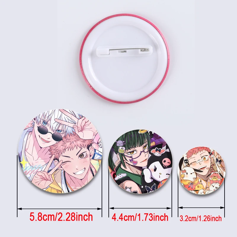 Satoru Gojo,Itadori Yuji.Kugisaki Nobara,Fushiguro Megumi Badge Anime Cartoon Brooches Cute Enamel Pins for Backpack Clothes Hat