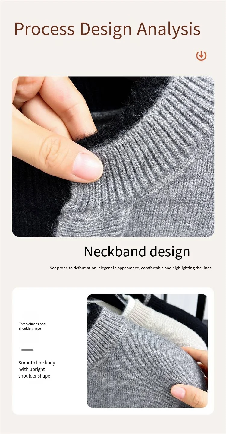 Hochwertiger Herren-Langarm-Pullover, Strickware, Rundhalsausschnitt, Falsches Zweiteiler-Design, Knopfleiste, Buchstabenstickerei, Bequeme Freizeitkleidung für Herren – Detail 3