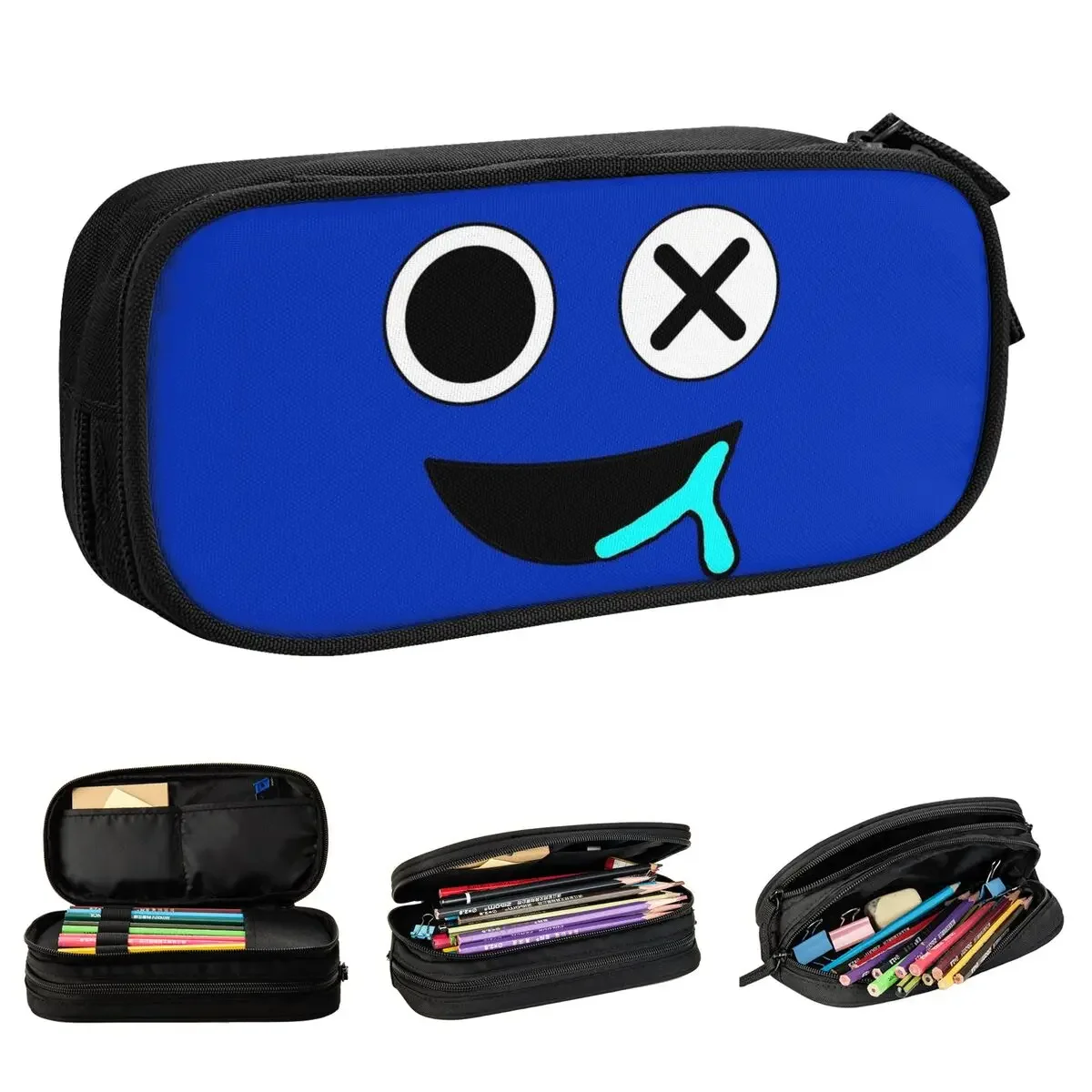 

BLUE FACE Rainbow Friends. Pencil Cases Fun Video Game Pen Holder Bag Student Big Capacity Students School Cosmetic Pencilcases