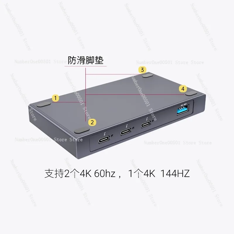 Thunderbolt 4 Hub مع شريحة JHL8440 - متوافقة مع Thunderbolt 5/4 وUSB4 لأجهزة الكمبيوتر المحمولة/الكمبيوتر المحمول 2025