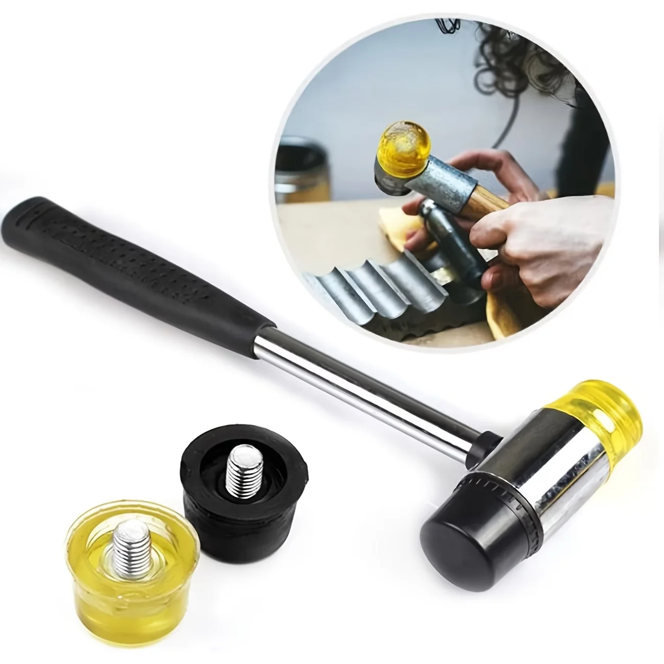 Small Rubber Plastic Mallet Hammer, Scratch‑Free Soft Hammer for Jewelry Making & Repair, Handicrafts, Furniture Assembly