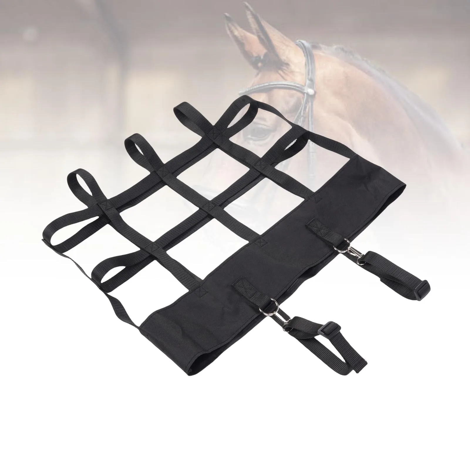 حامل مروحة صندوق معلق على شكل حصان كشك مروحة حقيبة مستلزمات مستقرة جلب الراحة النايلون متعددة الأغراض حامل مروحة الويب المعلق على شكل حصان #2