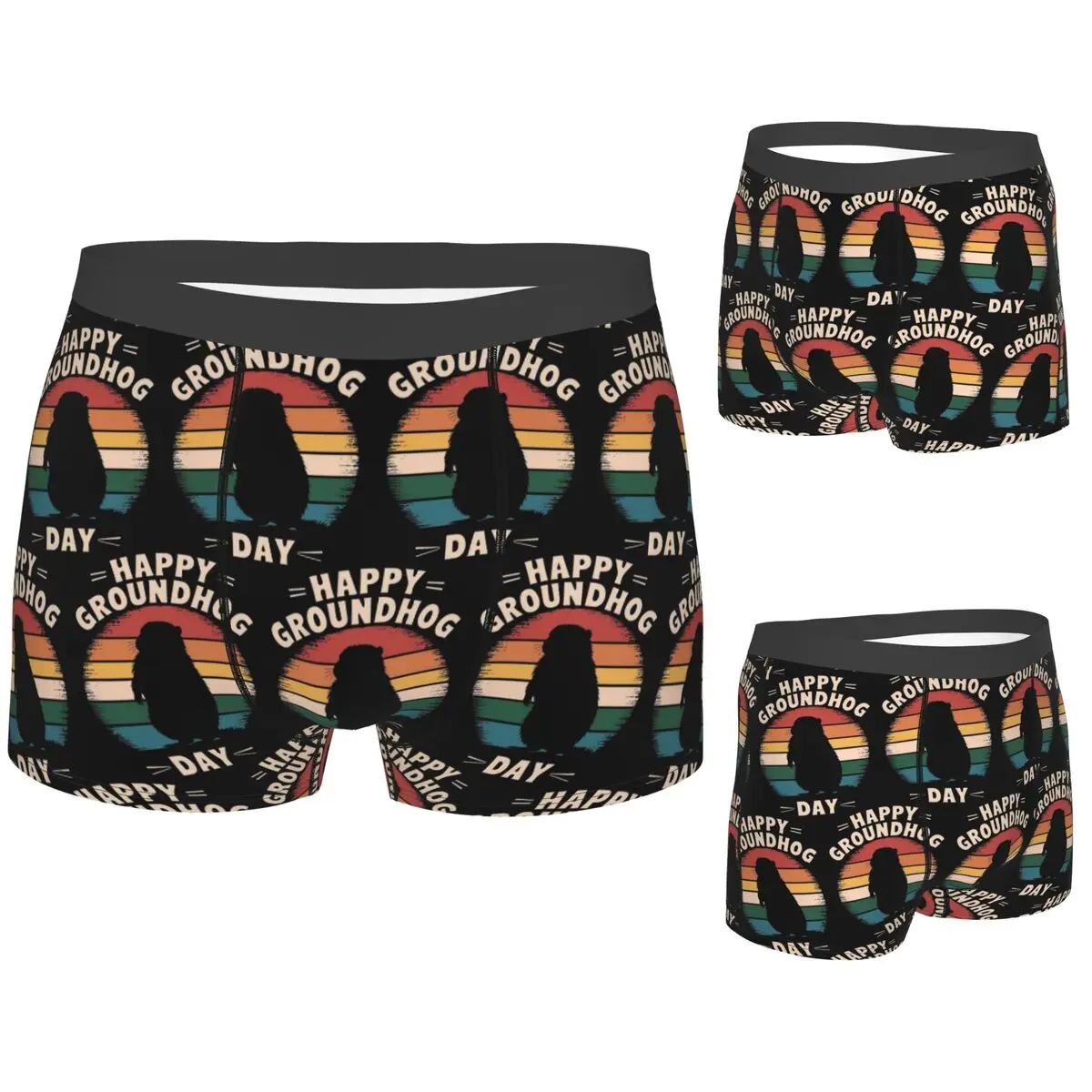 

Boxer Underpants Shorts Celebrate Groundhog Day Panties Men's Soft Underwear for Homme Man Boyfriend Gift