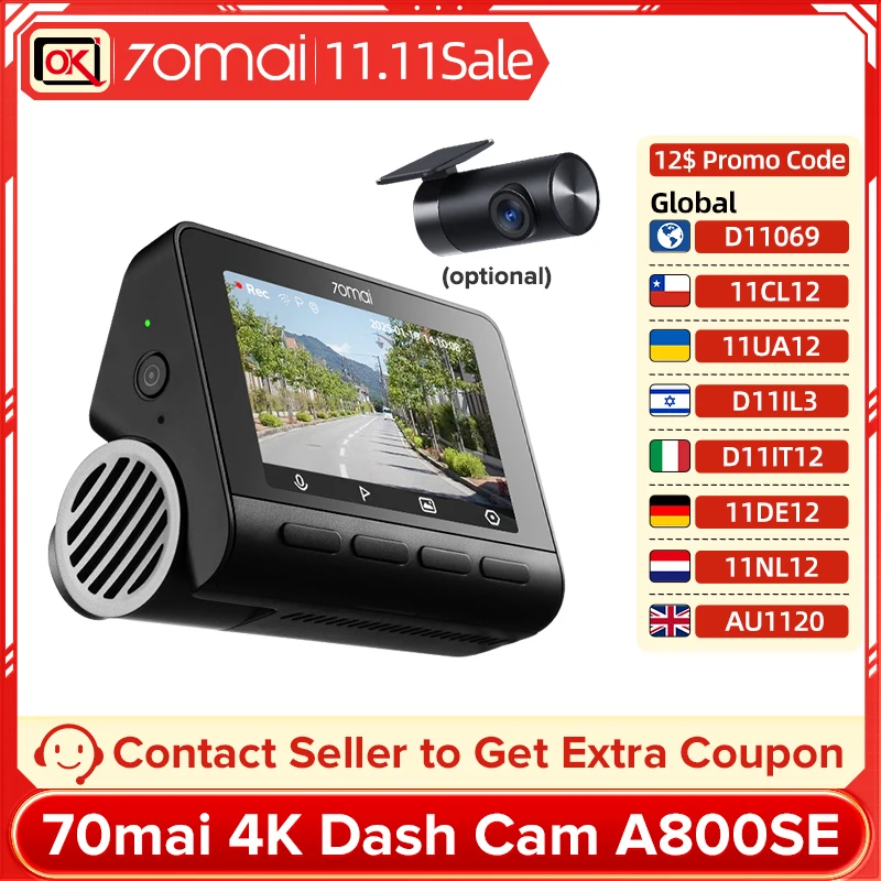 4K Dash Cam with GPS and WiFi