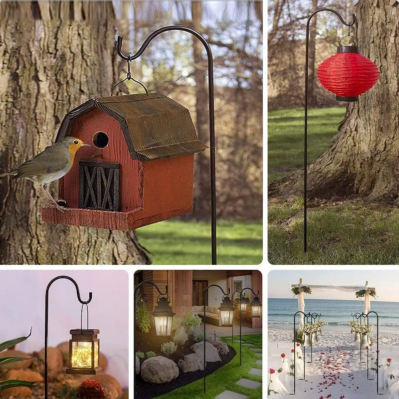 Outdoor Shepherd Hook Heavy Duty Metal Garden Stake for Bird Feeder Lantern Hanging Basket Plant Hanger Wedding Decor Yard Patio