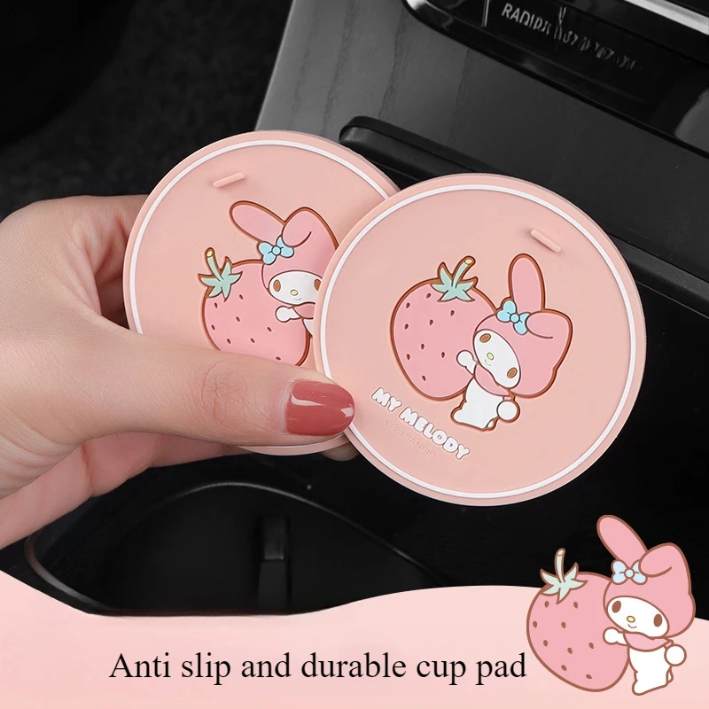 Sanrio Kawaii My Melody Car Water Coaster Cinnamoroll Anime Cartoon Sweet Fashionable Exquisite Versatile Universal Storage Mats