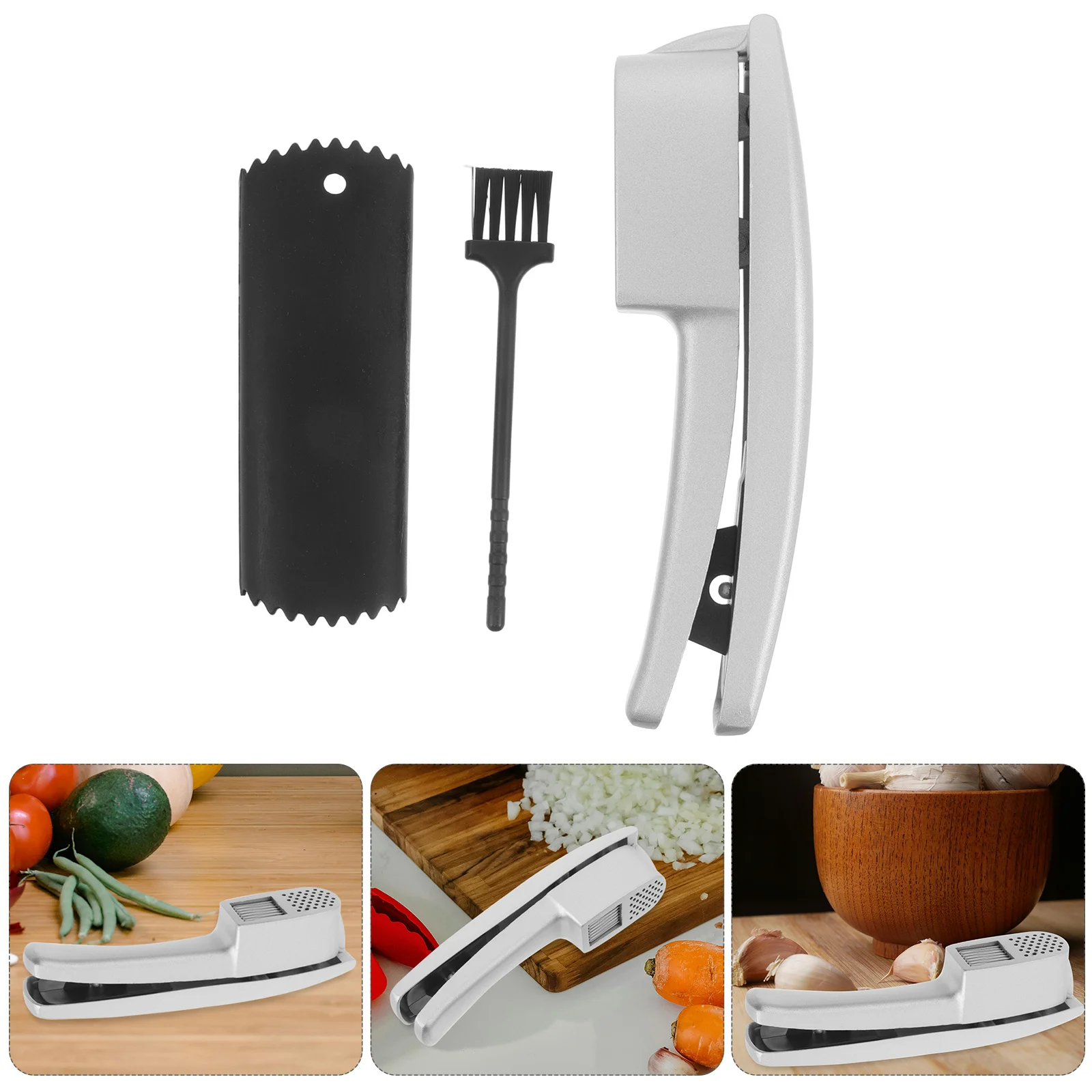 

1Set Garlic Press Manual Multifunctional Rust-Proof Alloy Garlic Crusher Kitchen Tool Mincer Slicer Peeler Brush Essential