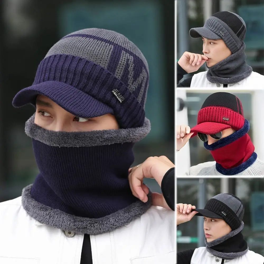 

Gift Breathable Winter Warm Hat Plus Fleece Knitted Beanie Skullies Beanies Hat Cold Protection Warm Scarf Caps Women