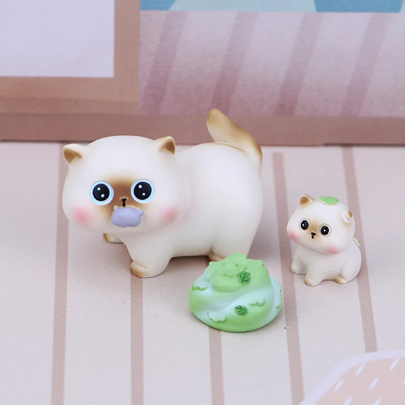 Kawaii Azuki Blind Box Bean Curd Small Siam Daily Fashion Play Cute Dog Mystery Box Hand Action Doll Cat Ornaments Children Gift