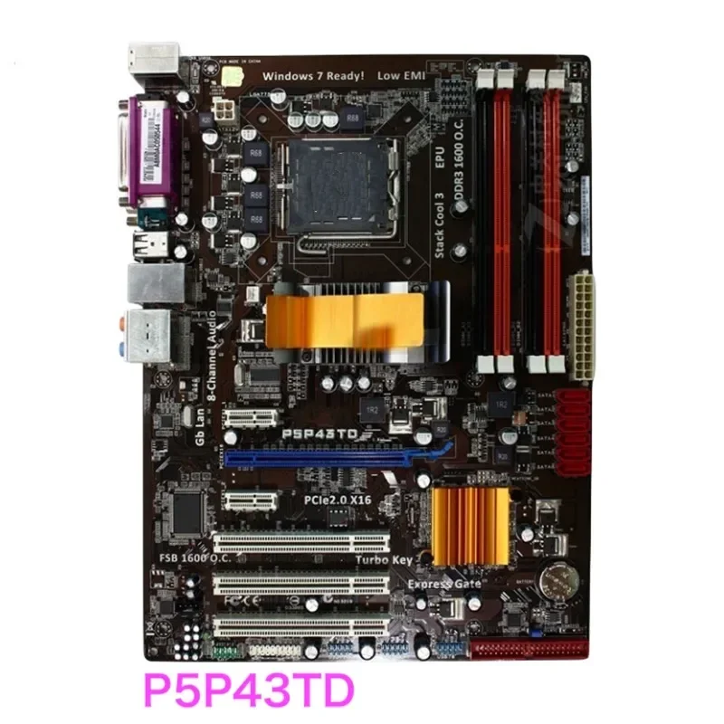 

Подходит для материнской платы ASUS P5P43TD 16 ГБ LGA 775 DDR3 ATX, материнская плата, 100% протестировано, ОК, полностью работает