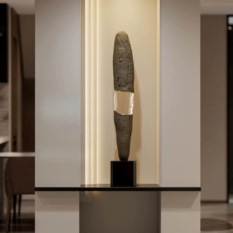 LTT1 Modern Art Rock Silence Sculpture Ornament Living Room Basement Cabinet Ornament