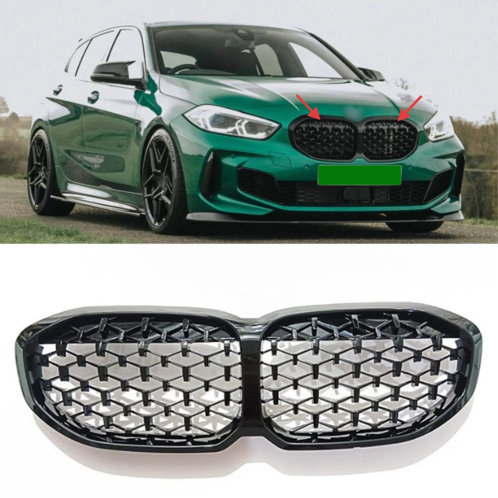 

For BMW 1 Series F40 2020-2024 car front bumper ventilated starry grille