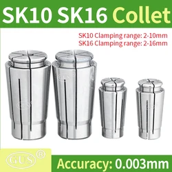 GUS SK10 SK16 Collet SSK10 SSK16 GSK10 GSK16 Collet Chuck Clamp Range 2-16mm SK collet CNC Machining Center Spring Chuck Collet