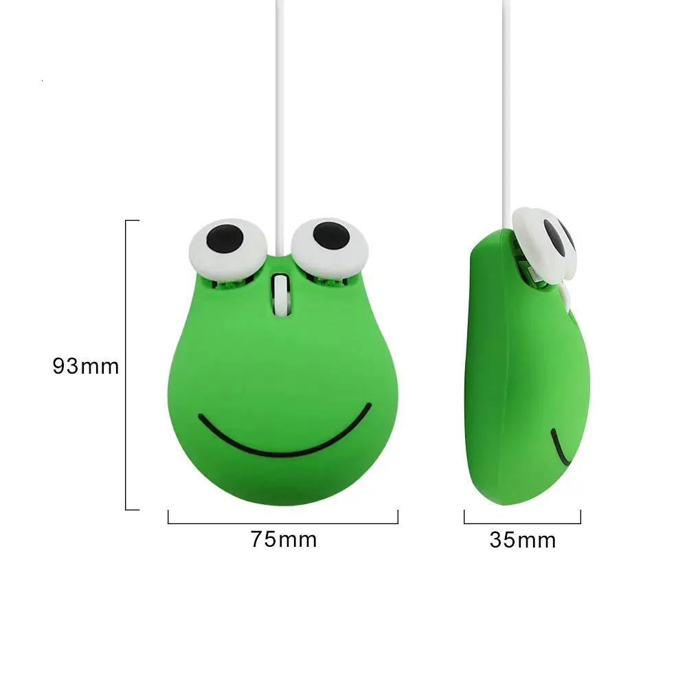 

Cute Cartoon Frog Design Wired Mouse Animal Design 3D Mini USB Optical Computer Mice Small Hand Kid's Mouse With Mouse Pad CHYI