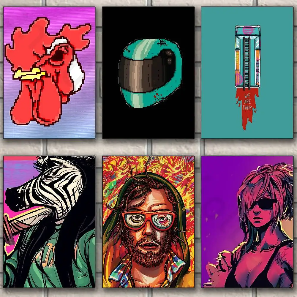 H-hotline miami  Classic Wall Art, Canvas Print Poster, Suitable for Home, Living Room, Room Decoration Painting