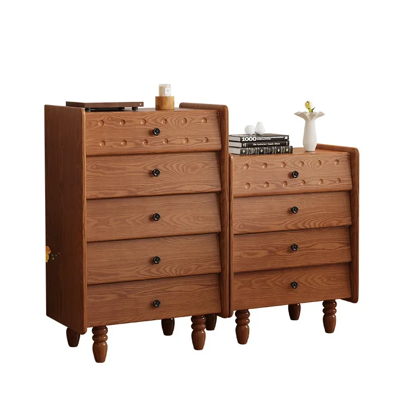 

Medieval style, all solid wood chest, household locker, tail drawer, cabinet living room high and low cabinet