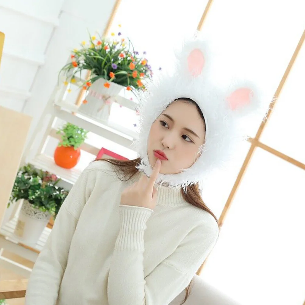 

1Pcs Bunny Ear Headgear White Stylish Party Hat Fun Dress Up Supply Comfortable Performance Headdress Photo Prop
