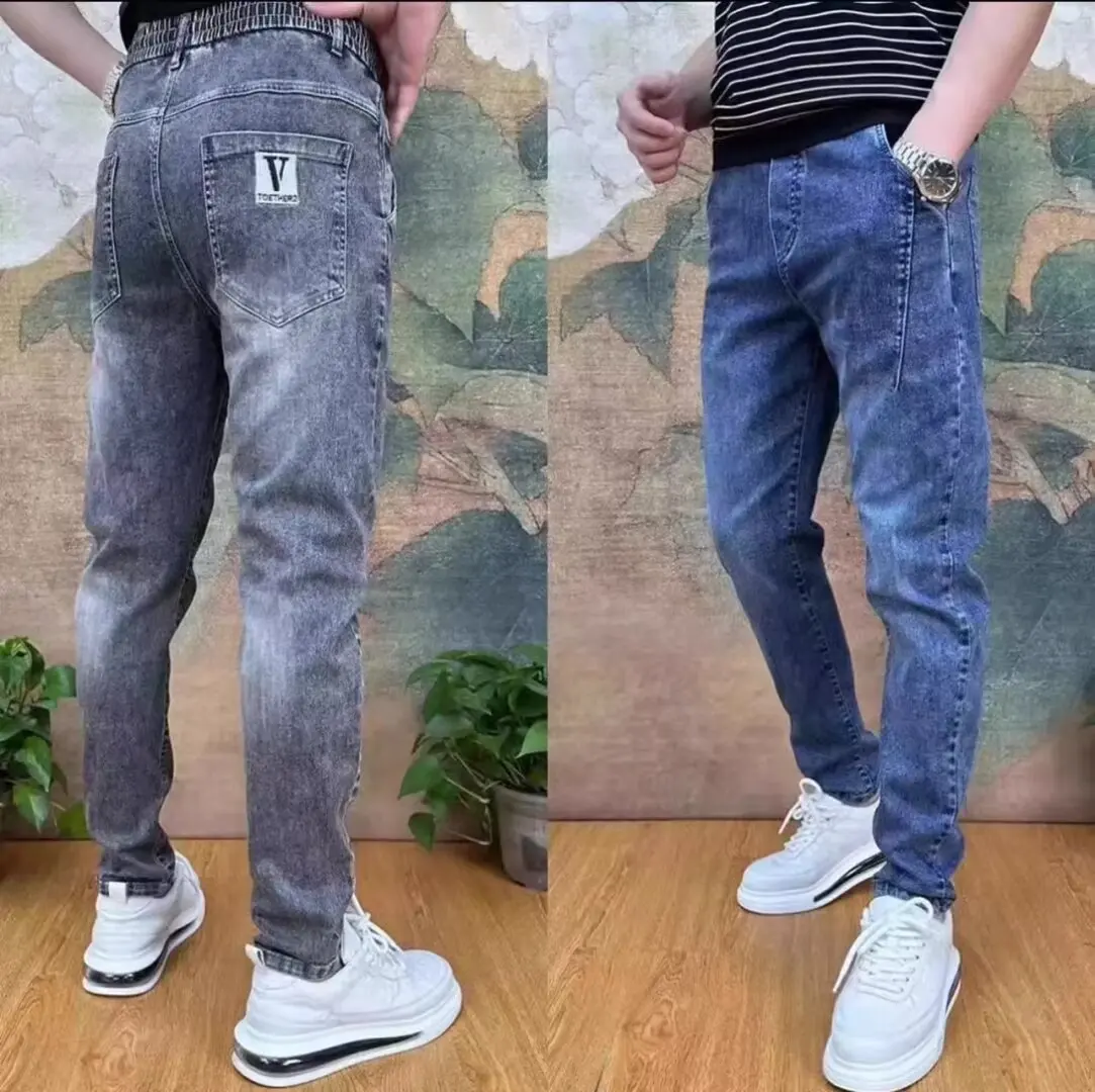 

Summer new stretch men's jeans, simple and trendy, slim-fitting, versatile and comfortable straight-leg casual pants