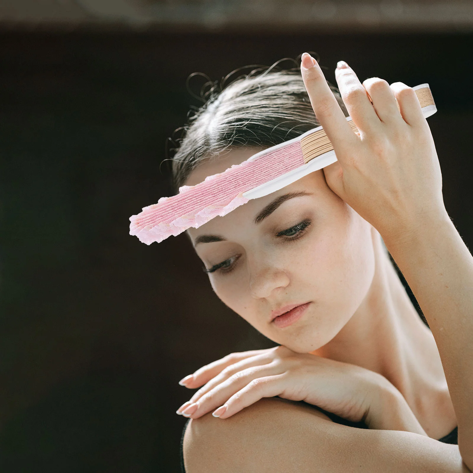 

1pc Vintage Lace Folding 8.5 Inch Bamboo Frame Handheld Fan For Women Wedding Party Decor Dancing Prop Portable Lace Fan