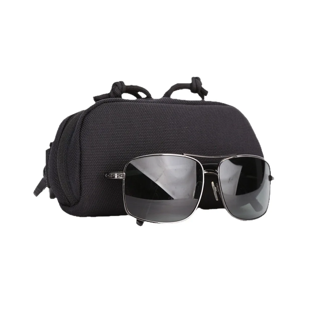 Hard Shell MOLLE Sunglasses Case Nylon Eyewear Pouch with Belt Clip for Tactical Outdoor Hiking and Travel view 4
