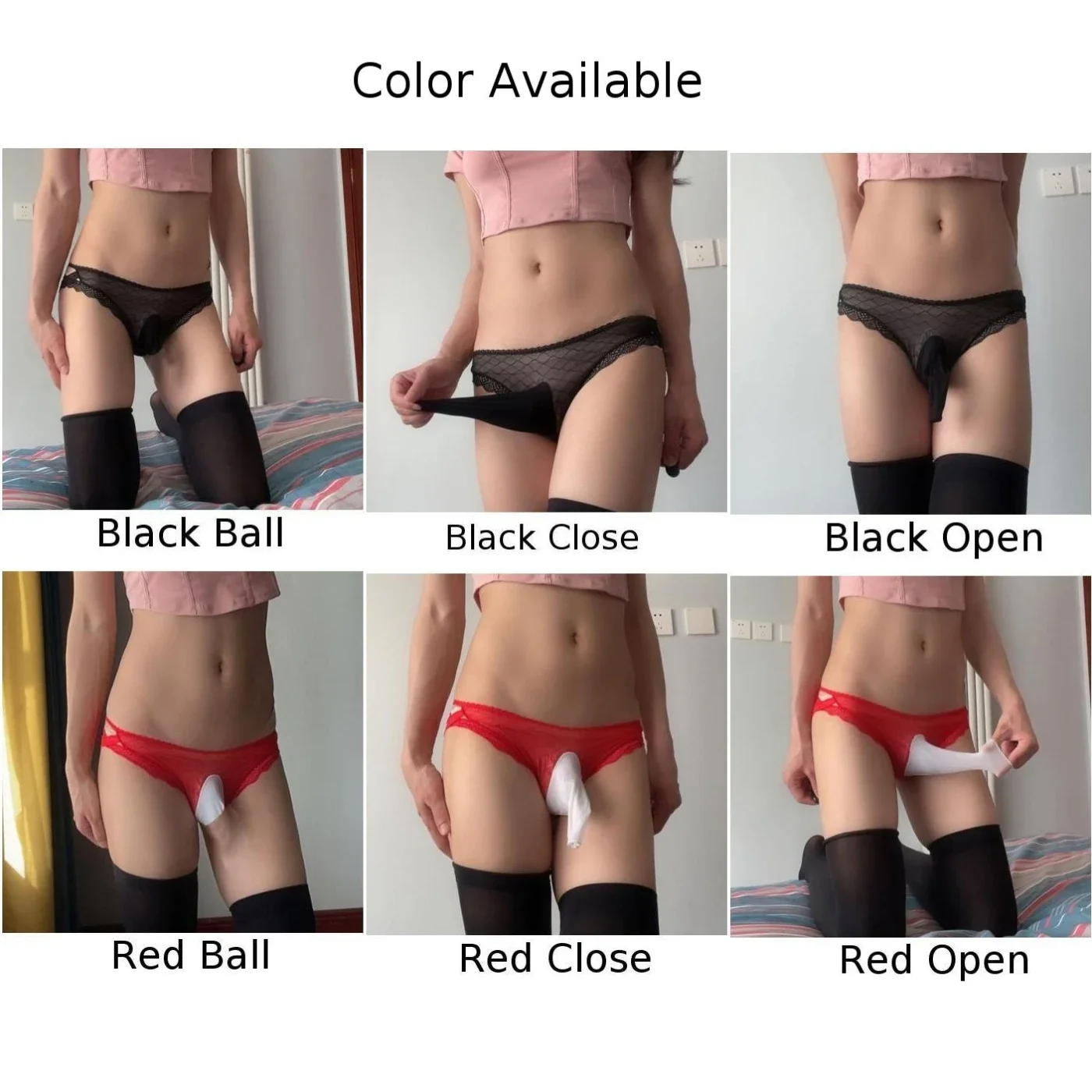 Gay Men Lingerie Panties Sexy Sissy Lace Ultra Thin Open Close Sheath Pouch Thong See Through Bikini Brief See Through Underwear