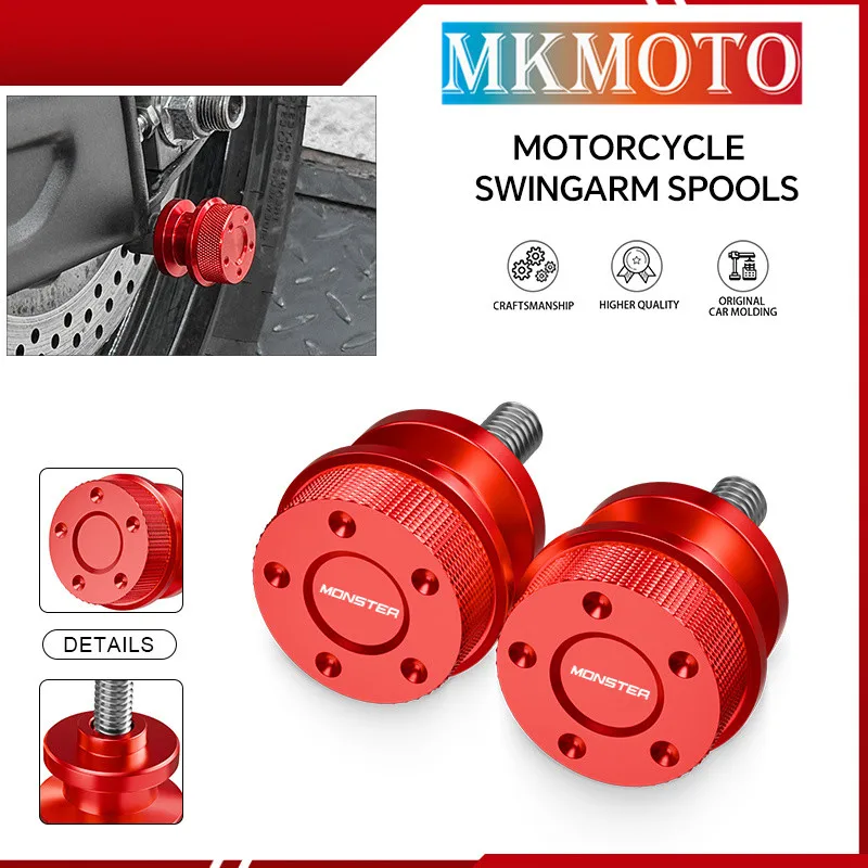 

For MONSTER 797 821 1200/R 400 600 620 695 750 795 800 900 1000 M8 Motorcycle Swingarm Spools Rear Stand Screws Sliders monster