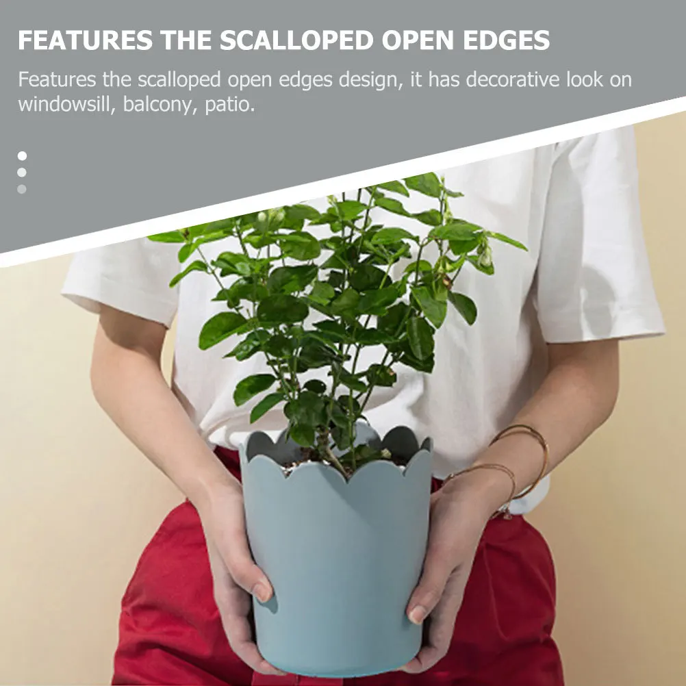 

10 set Chinese Rose Planting Pots Plastic Flowerpots For Indoor Plants Garden Transplanting Planter With Tray Sturdy Stackable