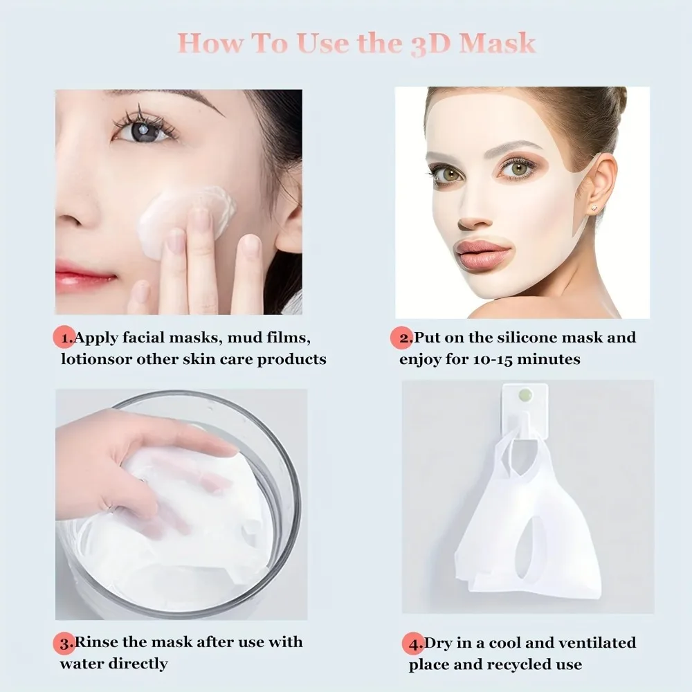 Reusable Silicone Face Mask Holder 3D Ear Hanging Design Moisturizing Facial Mask Cover Anti Wrinkle Auxiliary Mask