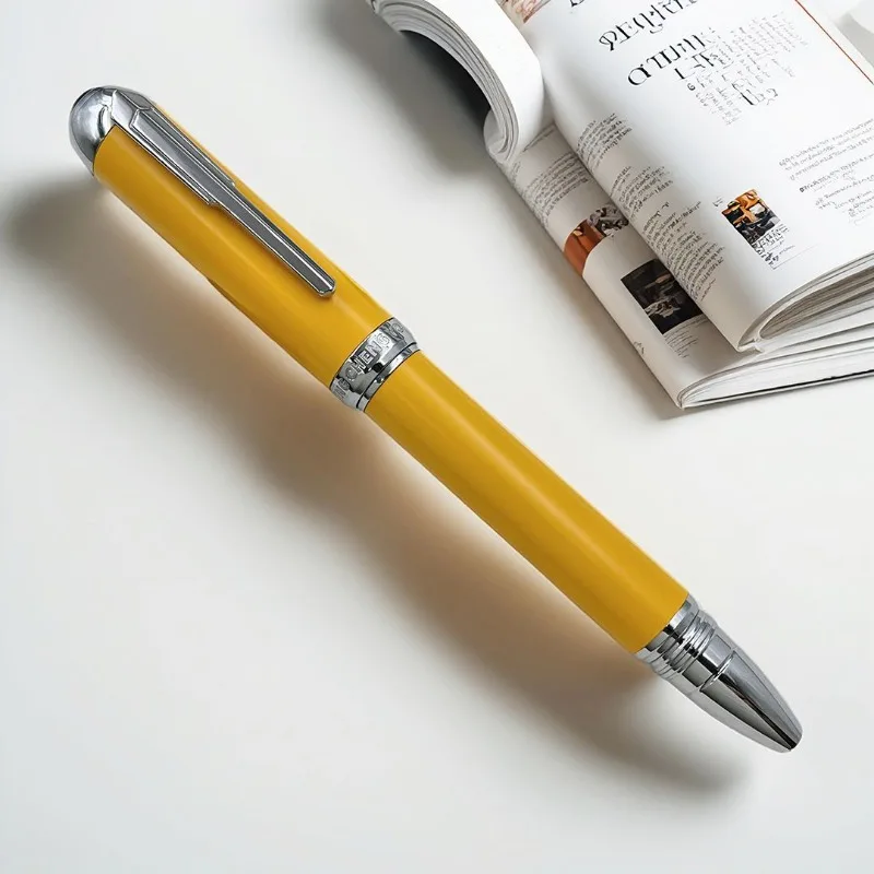

Limited Edition PENCHEN Stainless Steel Yellow Fountain Pens No.6 Flexible Blade Tip EF M B 1.0MM Calligraphy Pen Stationery