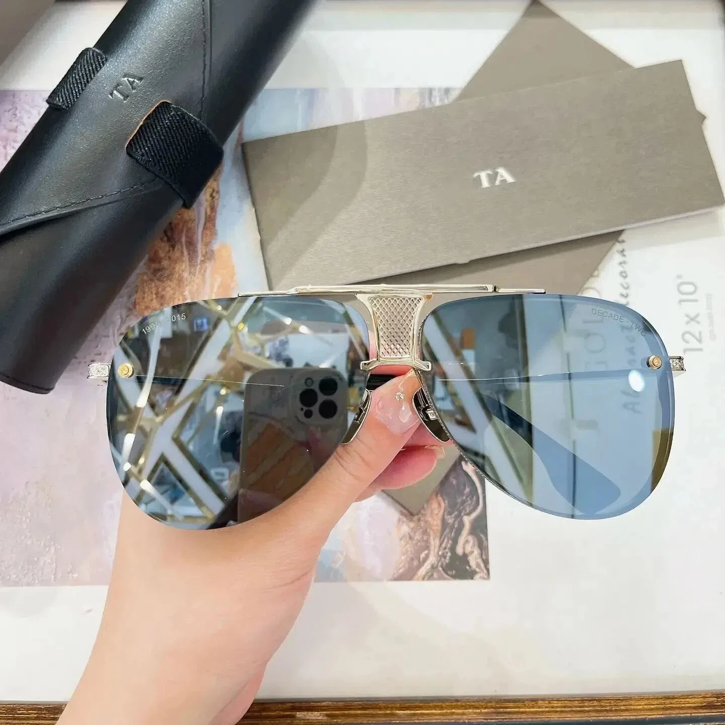 

New For DIYTA DT DECADE-TWO DRX-2082 LIMITED EDITION Womens Sunglasses Top Quality Alloy Frame Oval Men's Sun Glasses With Box