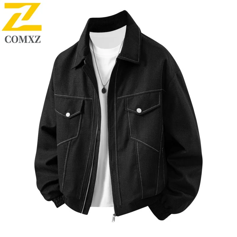 COMXZ Premium Men Jacket Korean Style Fashion Lightweight Coat Casual Daily Style Windproof Spring Autumn Garment windbreaker