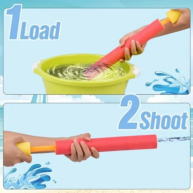 Pull-Out Beach Water Foam Gun Outdoor Parent-Child Interactive Pumping Foam Water Gun Straight Drum Squirt Gun For Children