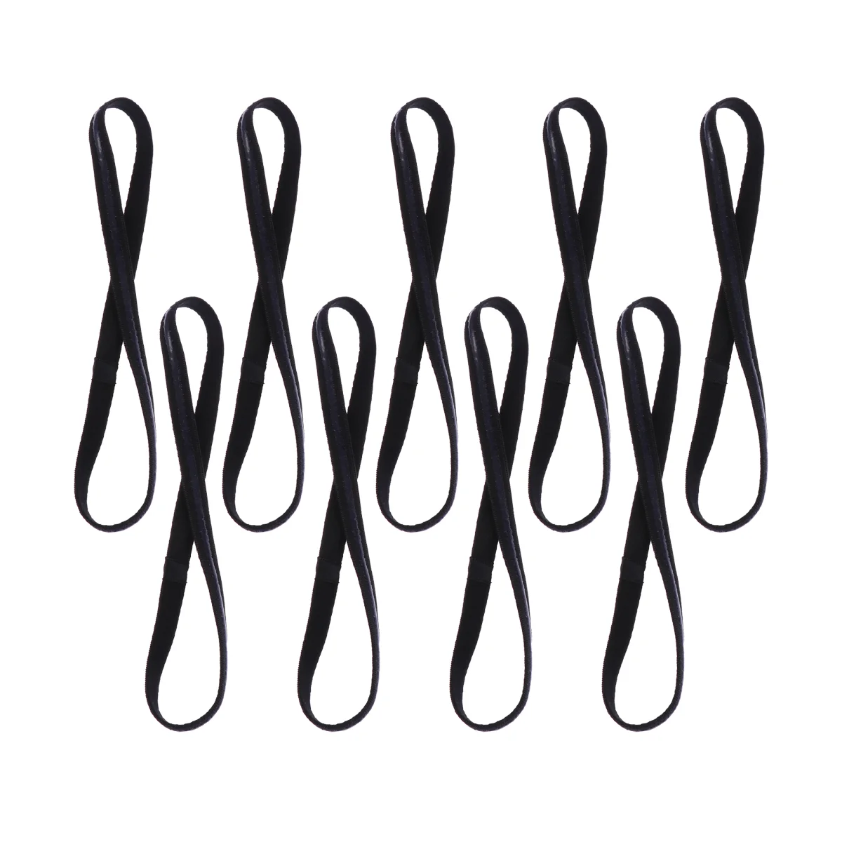 9pcs Running Headband Stretchy Rope Football Non-slip Hair Accessories Yoga Hair Band Unisex Headband Black