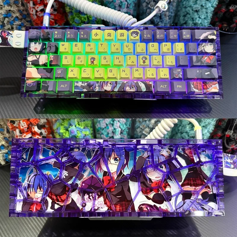 Little Bird Game Six Flowers Theme Anime Keycap Mechanical Keyboard Original PBT Custom Keycaps PC Game Keyboard Collection Gift