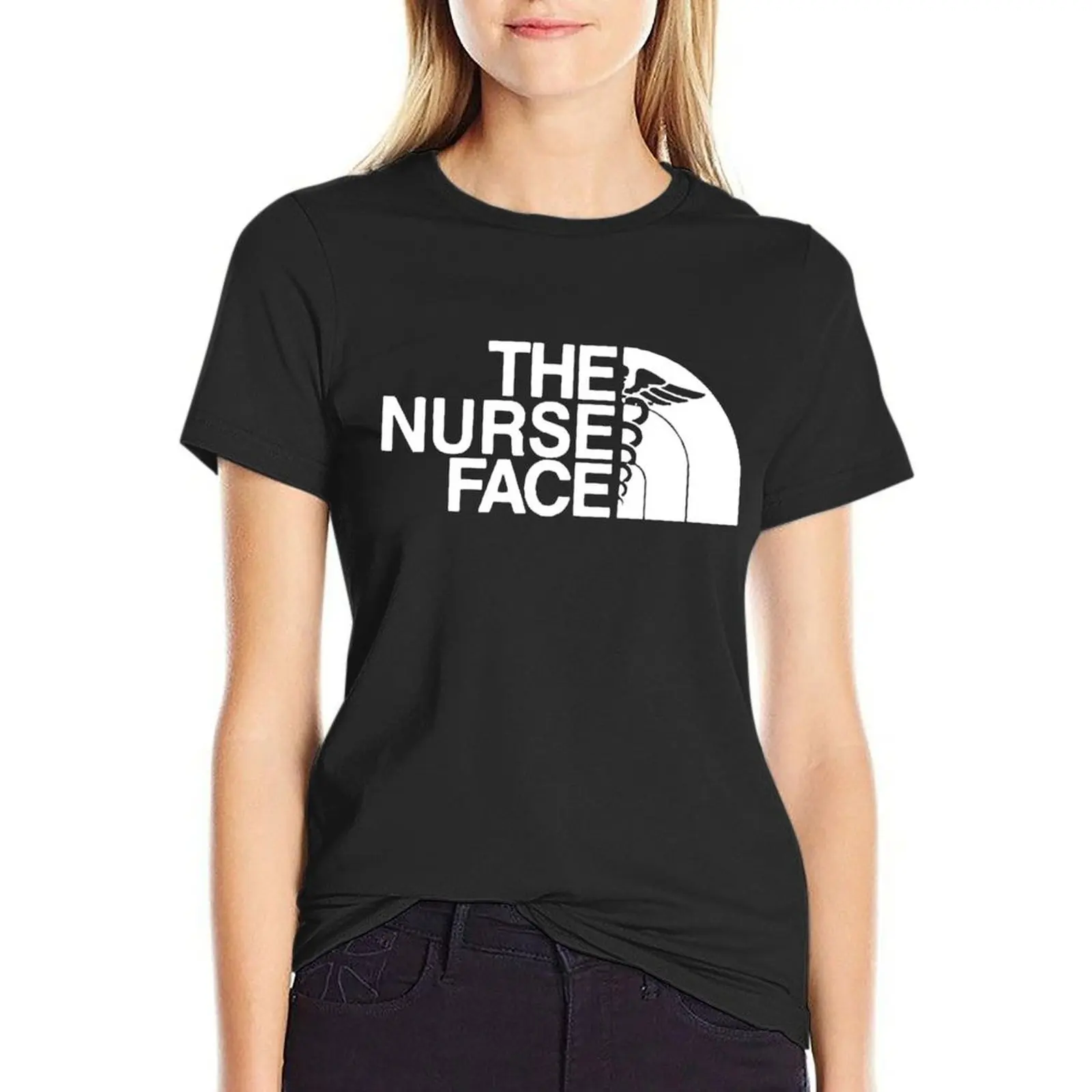 

THE NURSE FACE T-Shirt hippie clothes summer clothes female Blouse Women's summer blouses 2024