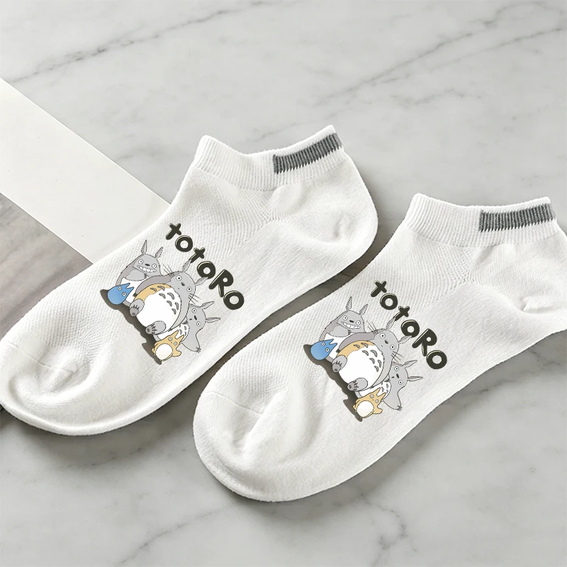 Totoro Woman Boat Sock Breathable Soft Cotton Socks Setfor Female Anime Cartoon Socks Spring Autumn Kawaii Sokken Birthday Gift view 3