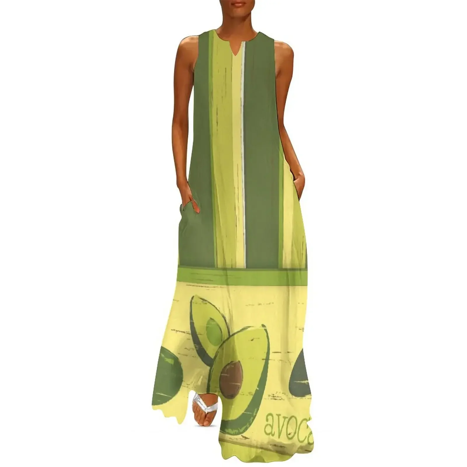 

Avocados - retro kitsch Long Dress Women's summer long dress summer dresses ladies 2025 long dress women summer clothes