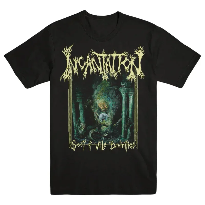 Vintage incantation band heavy cotton all size unisex black tee shirt mm195 long or short sleeves