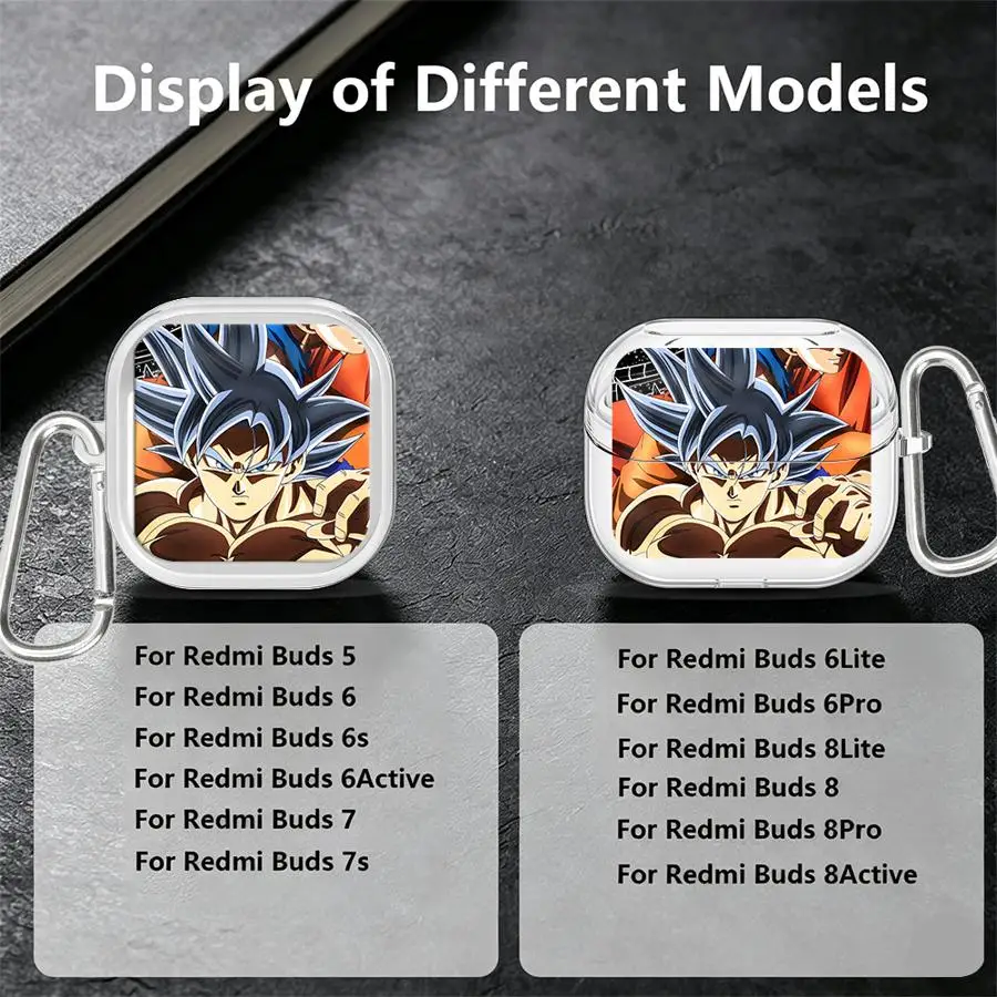 Case For Redmi Buds 8Active 6Active 5 7 8 Lite 6 Pro Clear Earphone Cases Cover With Hook D-ragon Ballss Fusion