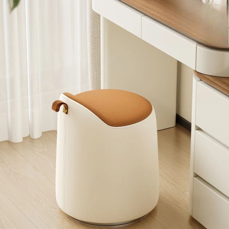 Master bedroom girls makeup stool bedroom dresser stool rotating makeup chair Italian minimalist round stool light luxury high