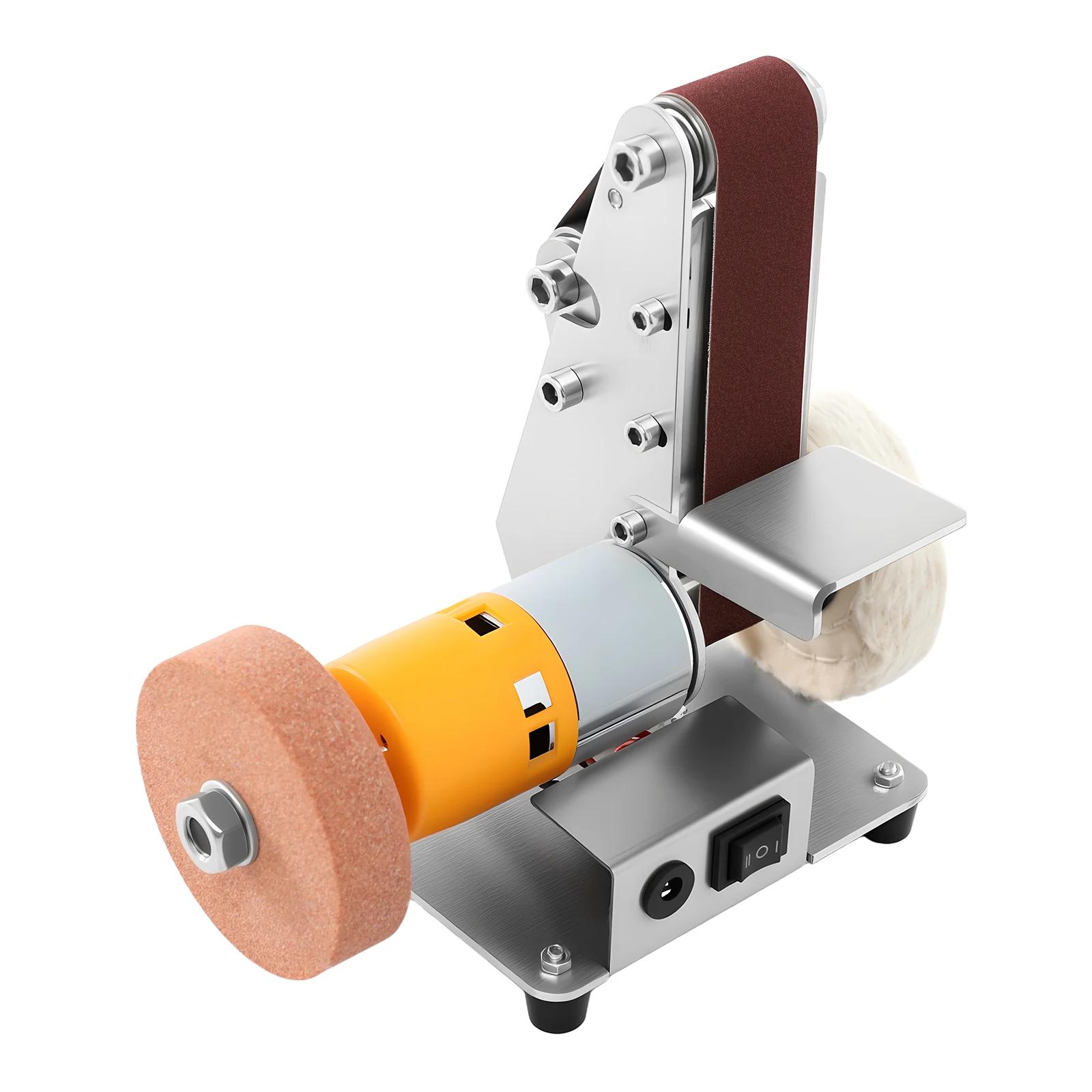 Mini-Bandschleifer, Elektrische Tischschleifmaschine, Tischpolierer Geeignet für DIY-Holzbearbeitung, Metallschleifen – Detail 10
